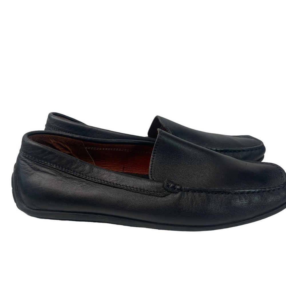 Hunter’s Bay Men’s Black Leather Casual Slide On Loafers Size 12